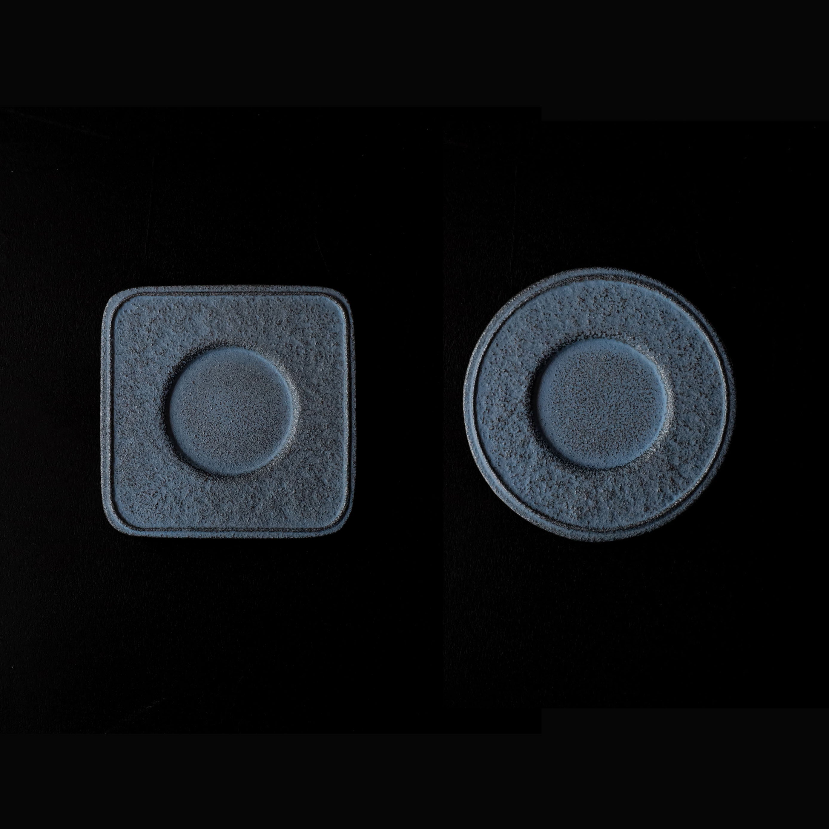 空間鋳造 茶托 Set 2pcs Ice Blue(紙箱仕様)