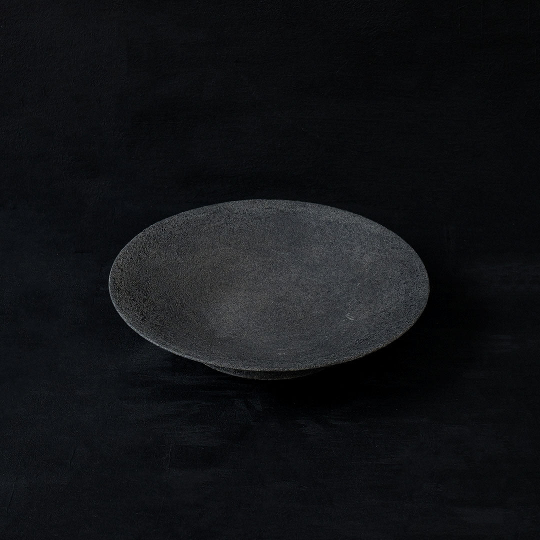 ●25-KF Sabi-urushi Deep Plate 21cm Black