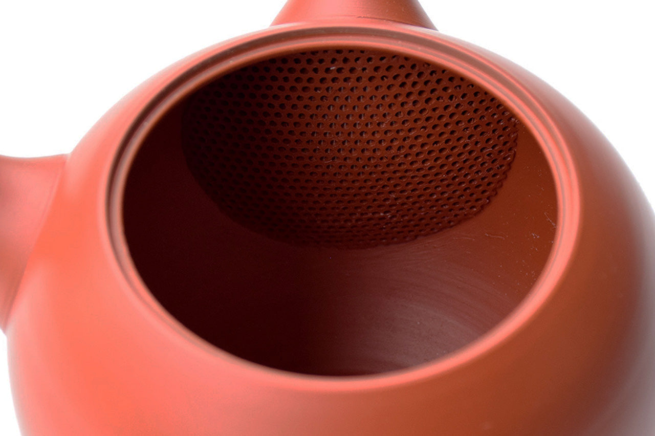 ◆Hokuryu Round Teapot "Shudei (red)" (Gift Set of 2)