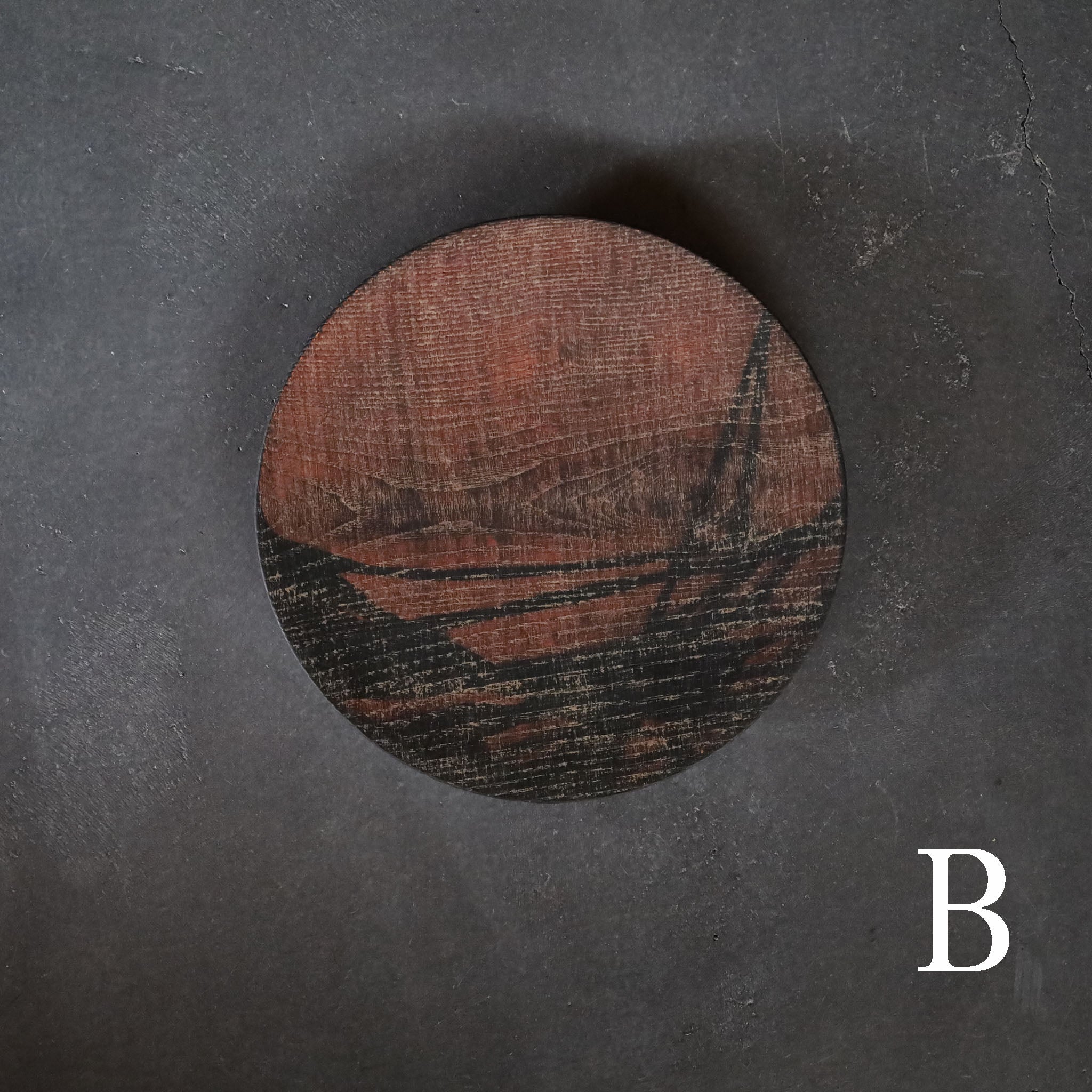●26-SD-13 FUYOU Round Plate 240 with Suminagashi - Botanical Dye