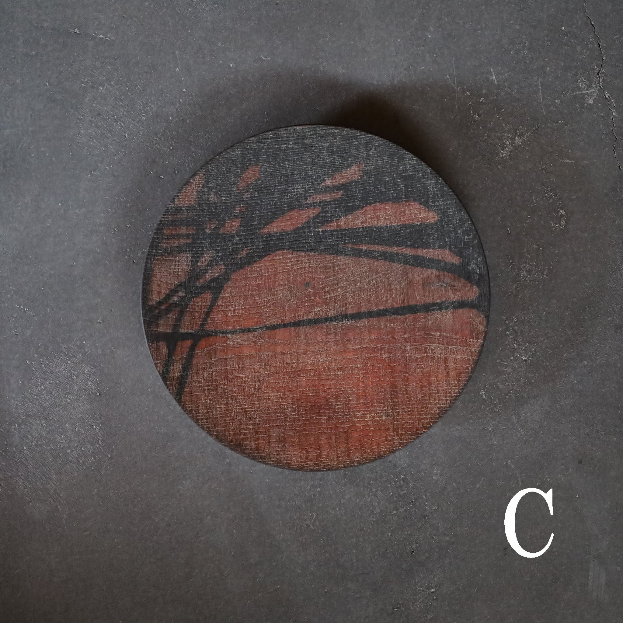 ●26-SD-13 FUYOU Round Plate 240 with Suminagashi - Botanical Dye