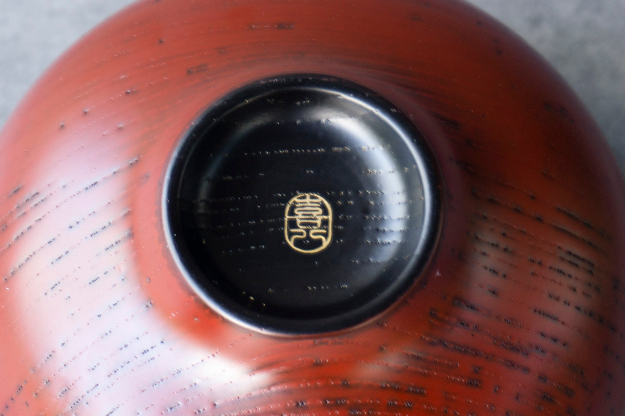 Zelkova Lily-shaped Bowl Red
