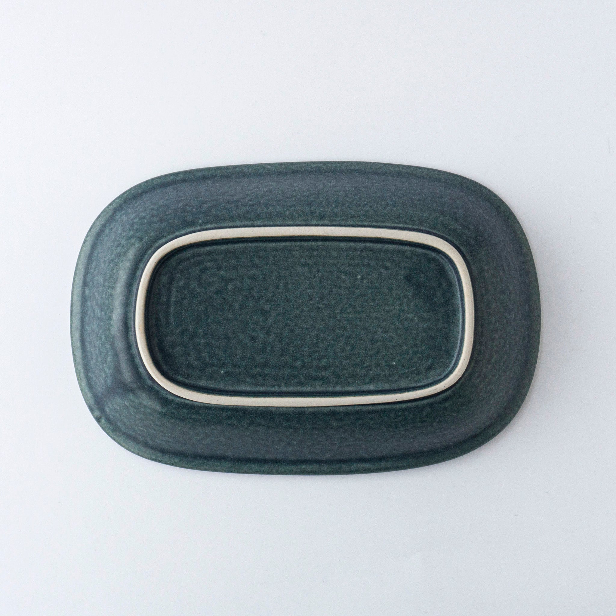 YM Oval Gratin Plate S "Kosui" (Lake Blue)