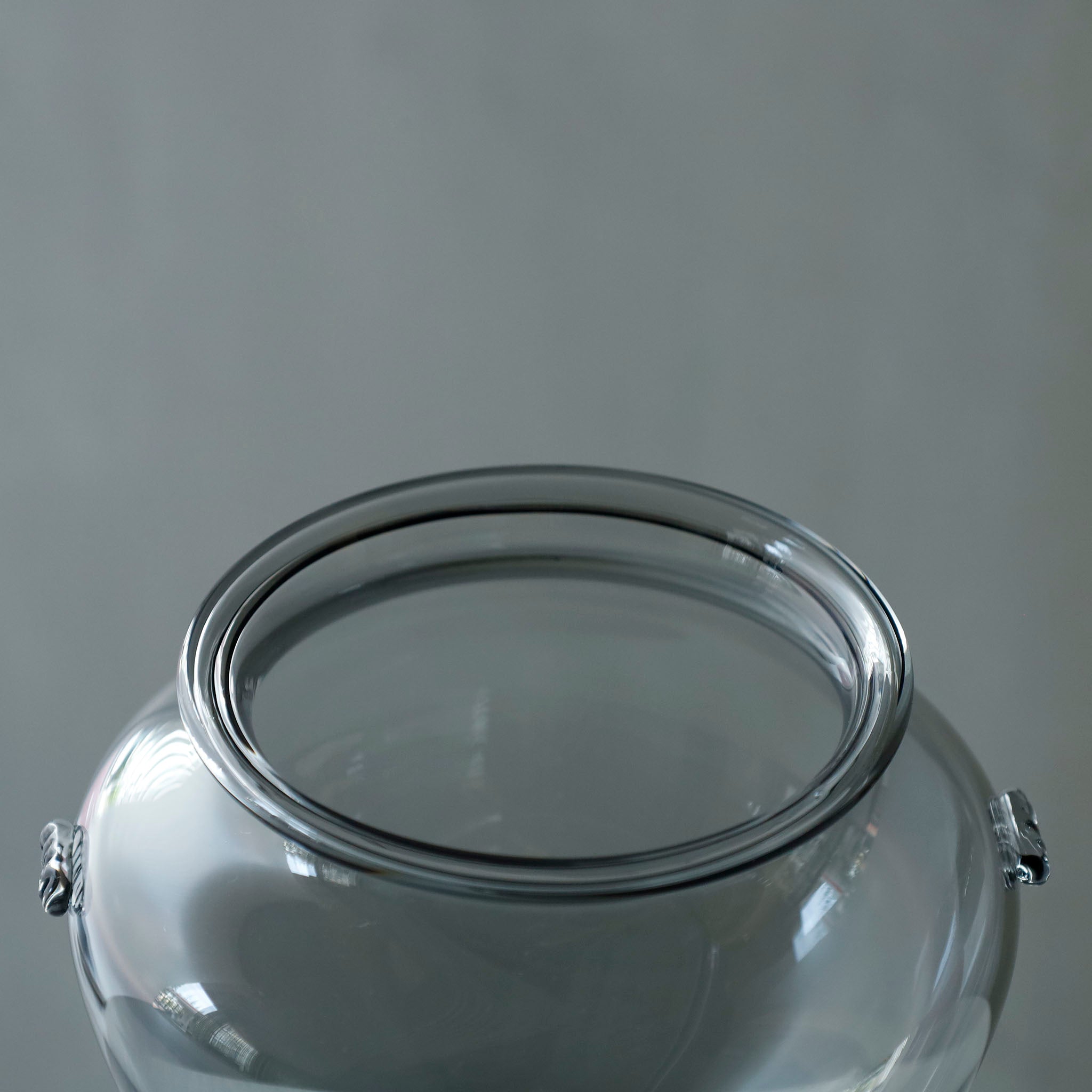 ●26-TE-123 Mimitsuki Futamono (Lidded Jar with Handles) GRAY