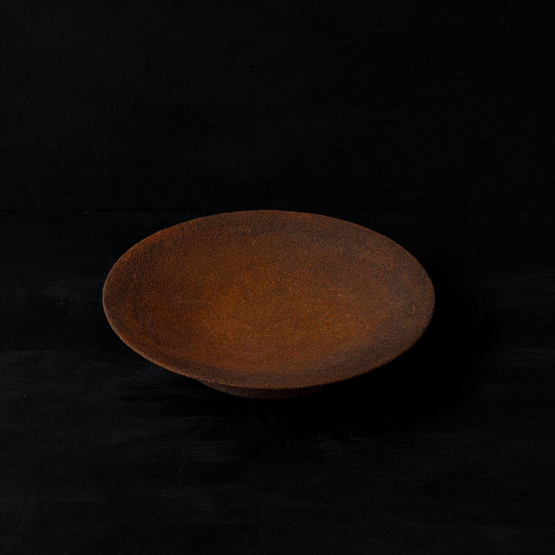 ●25-KF Sabi-urushi Deep Plate 21cm Red