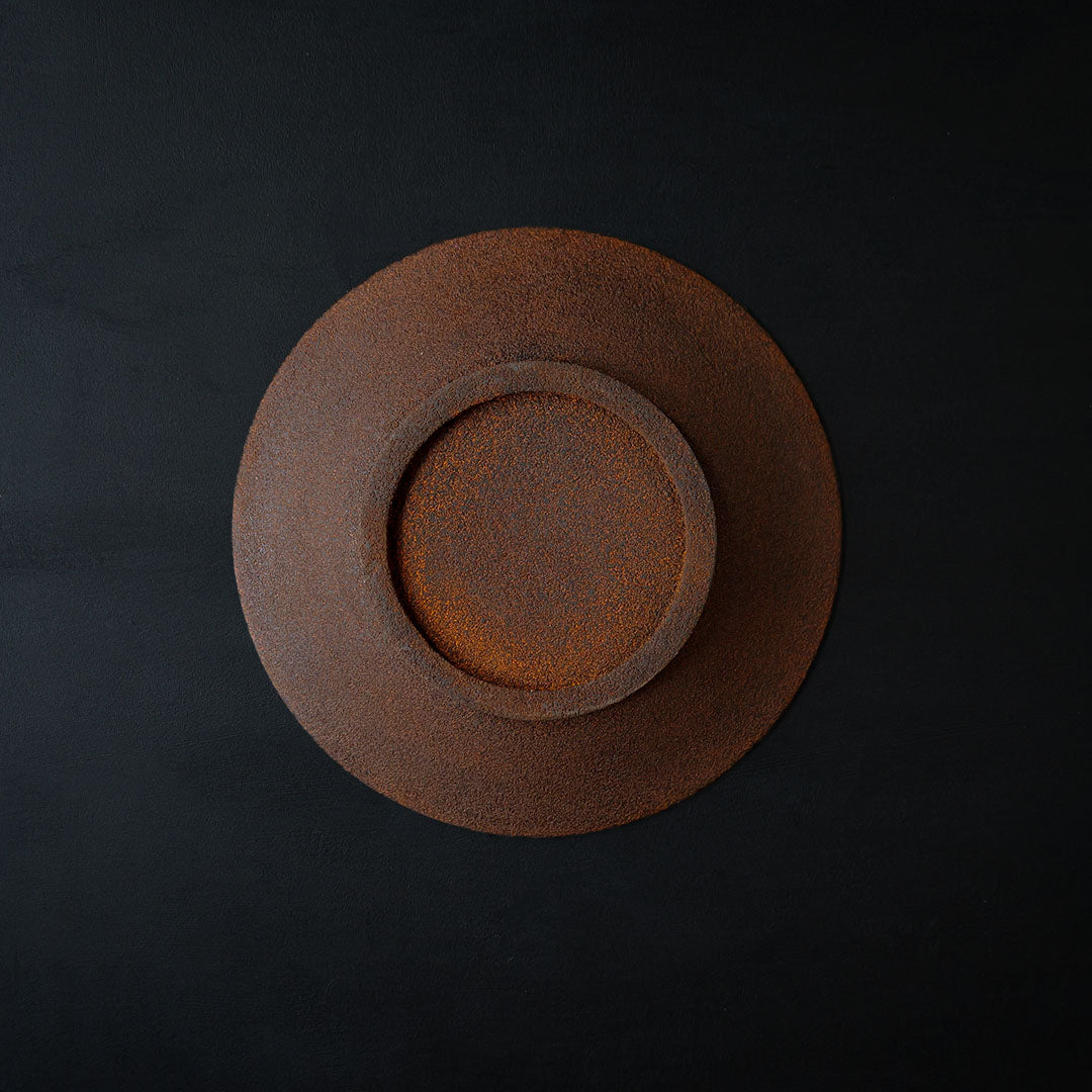 ●25-KF Sabi-urushi Deep Plate 24cm Red
