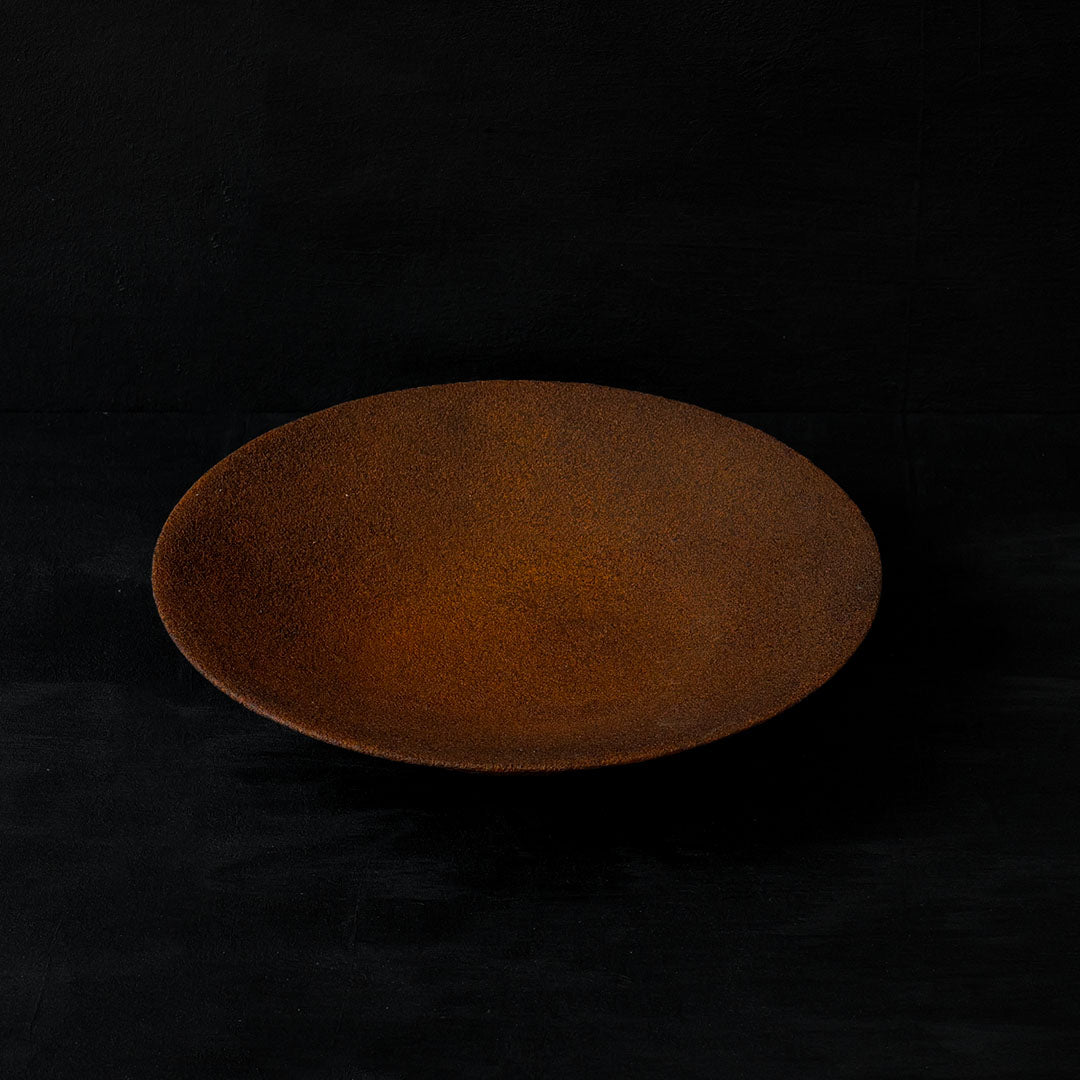 ●25-KF Sabi-urushi Deep Plate 24cm Red