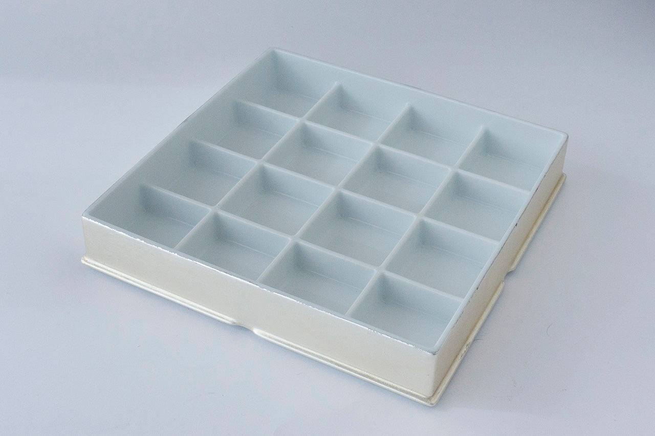 House-shaped Three Layer Jubako Boxes Ginpaku(silver)